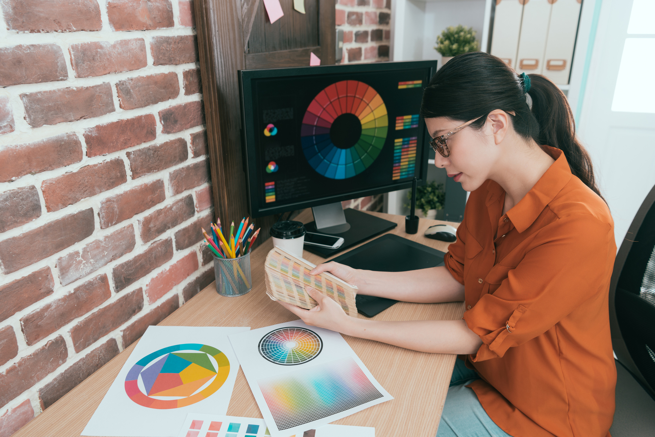Graphic Designer Working